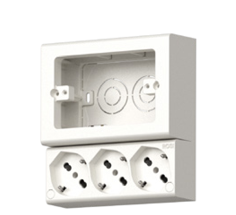 multipresa da parete 3 prese schuko bianca con vano superiore multipresa da parete 3 prese schuko bianca con vano superiore