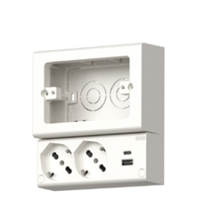 Presa parete 2 schuko 2 usb   - rs94147