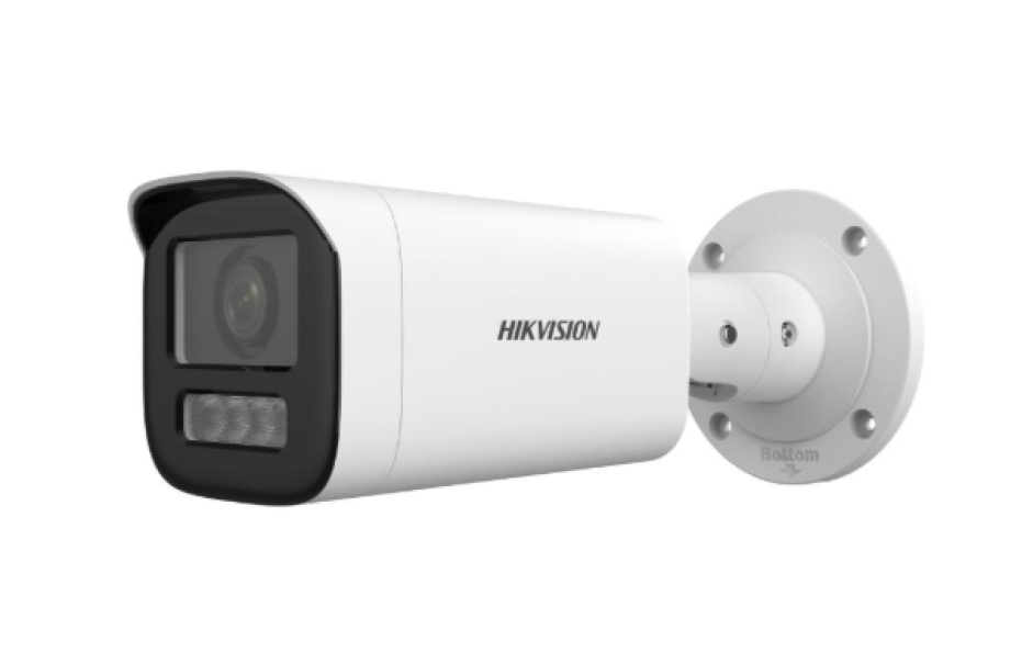 telecamera ip bullet hikvision 4 mp varifocale motorizzata smart hybrid light vista laterale