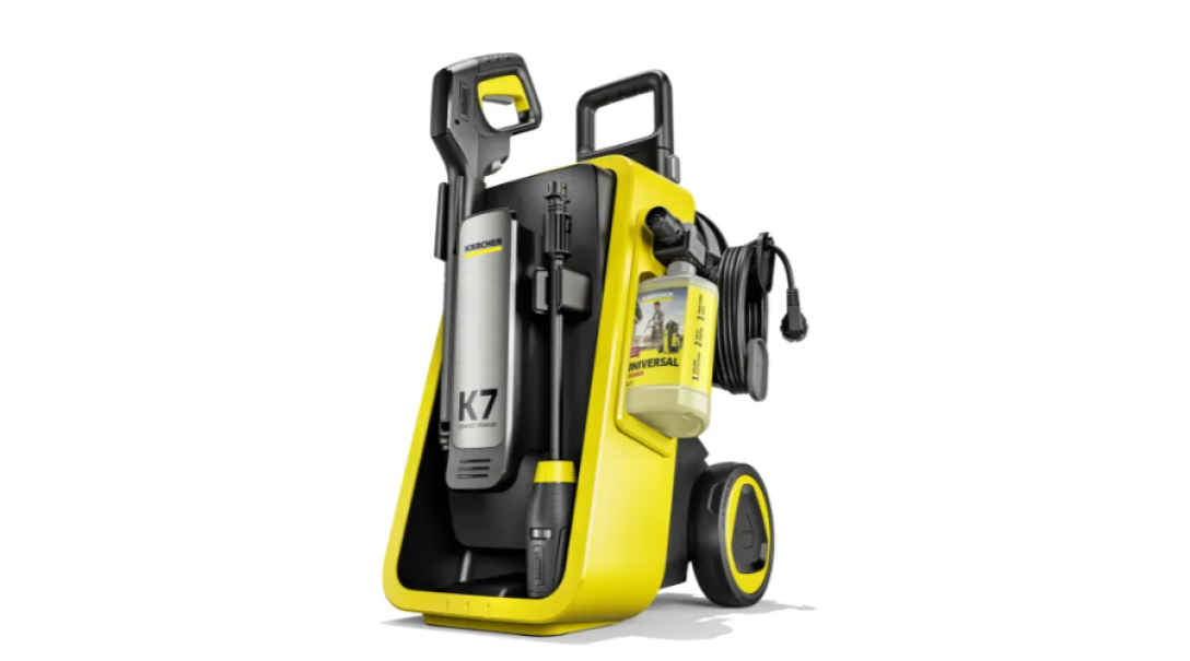 idropulitrice karcher k7 comfort premium laterale con avvolgitubo idropulitrice karcher k7 comfort premium vista laterale con avvolgitubo