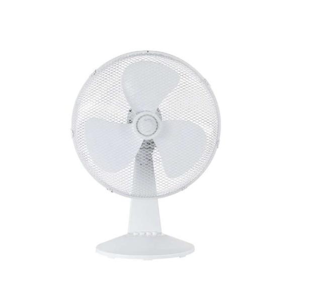 ventilatore da tavolo 40 cm bianco vista frontale ventilatore da tavolo diametro 40 cm bianco con griglia