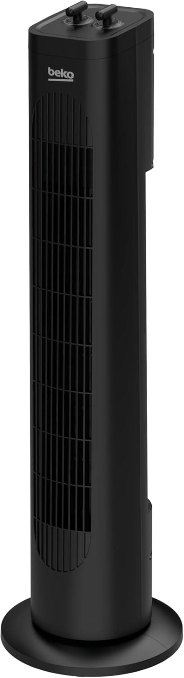 ventilatore a torre beko nero con timer e tre velocita ventilatore a torre beko nero con comandi superiori