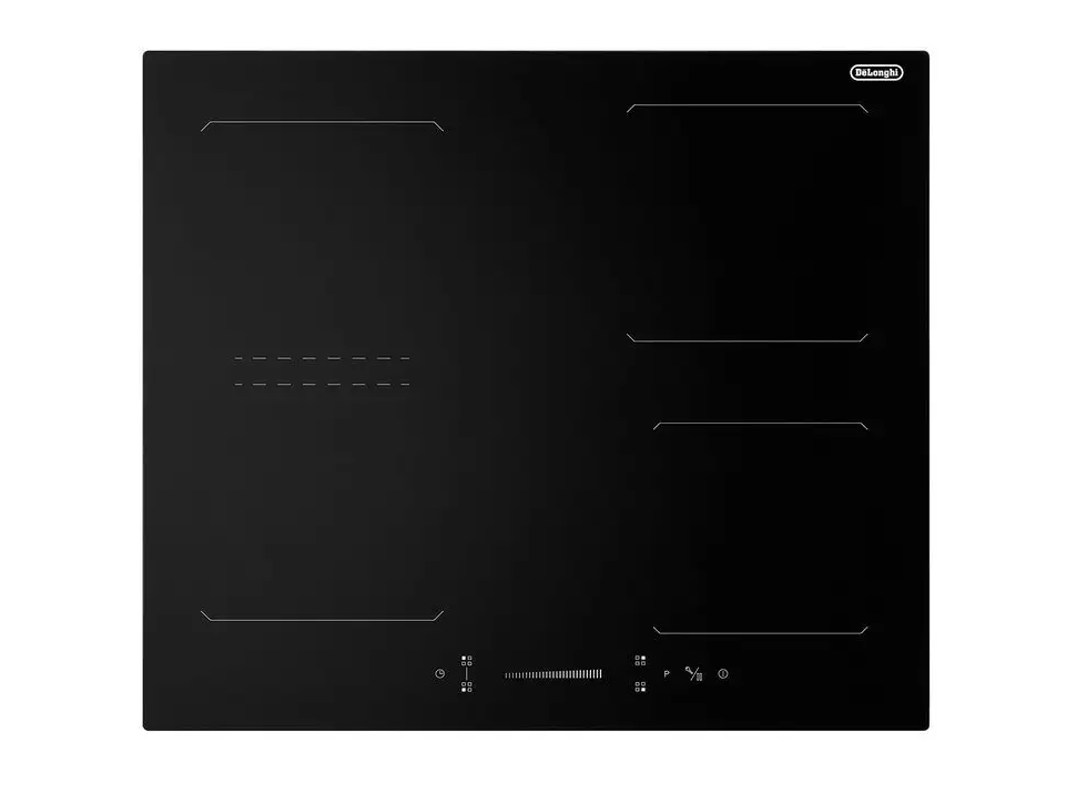 piano cottura a induzione de longhi 60 cm nero piano cottura a induzione de longhi 60 cm nero vista frontale