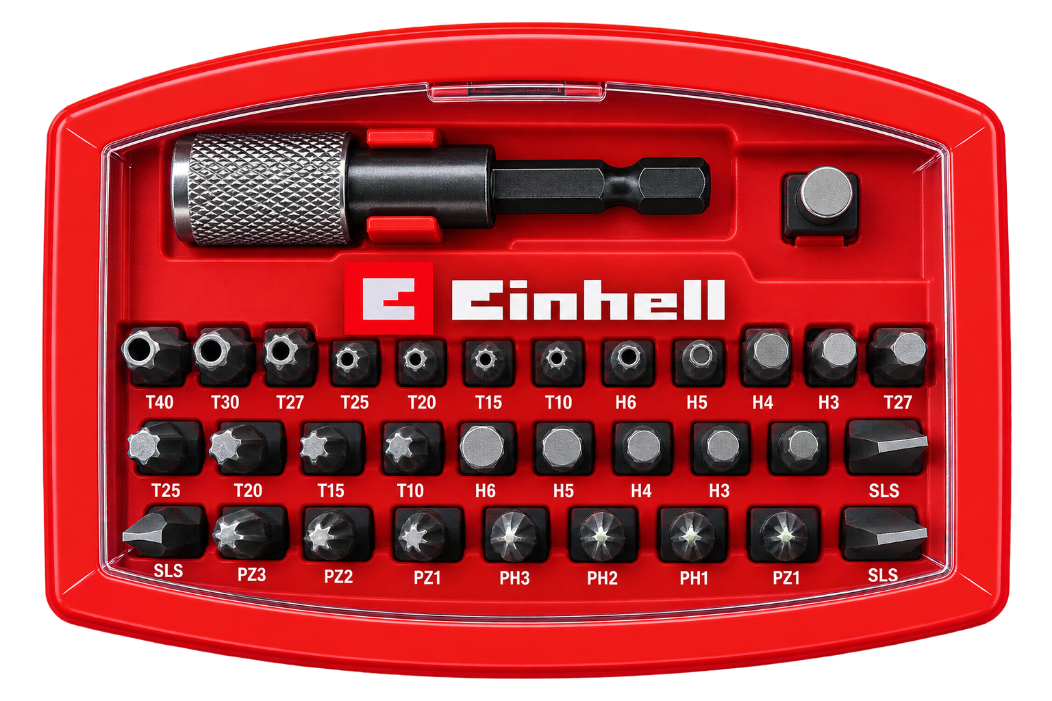 set inserti einhell 26 pezzi con portainserti innesto rapido set inserti einhell 26 pezzi con portainserti a innesto rapido in custodia rossa