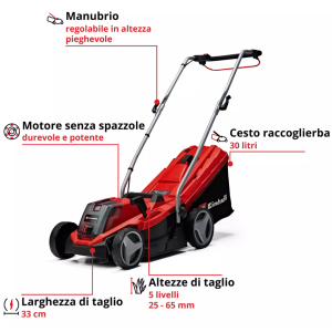 Rasaerba a batteria famiglia power x-change 5 livelli einhell - 3413266
