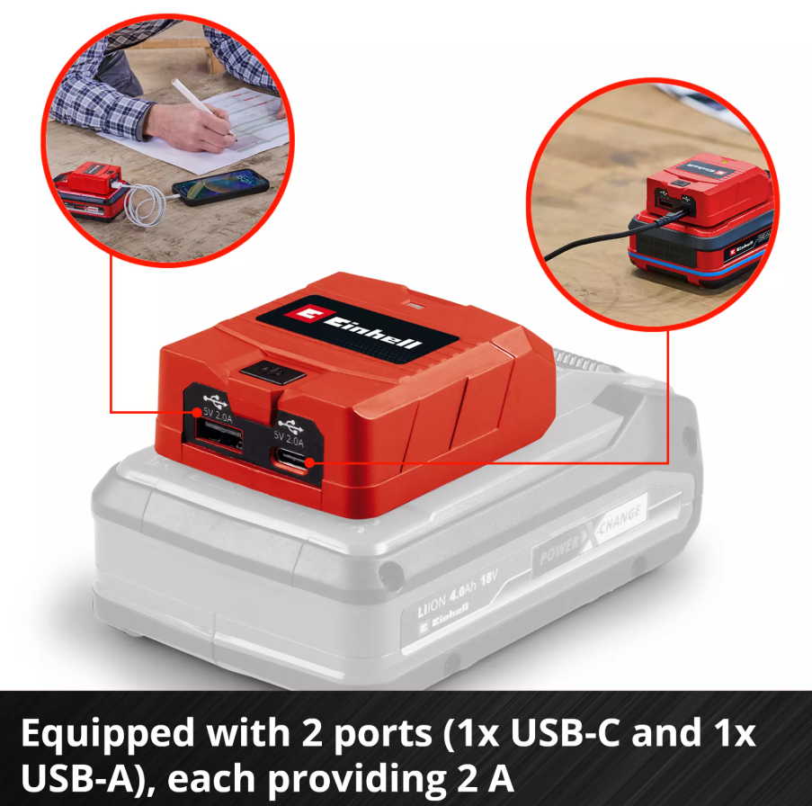 scheda tecnica adattatore usb batteria einhell power x change 18v scheda tecnica adattatore usb batteria einhell power x change 18v con usb a e usb c