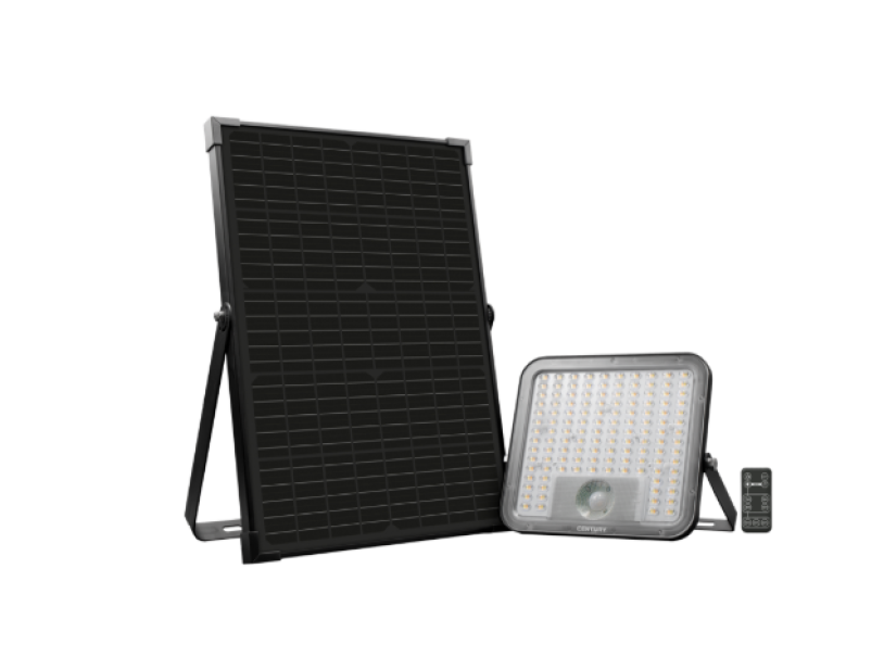 proiettore led solare century energy 60w con pannello e telecomando proiettore led solare century energy 60w con pannello solare e telecomando