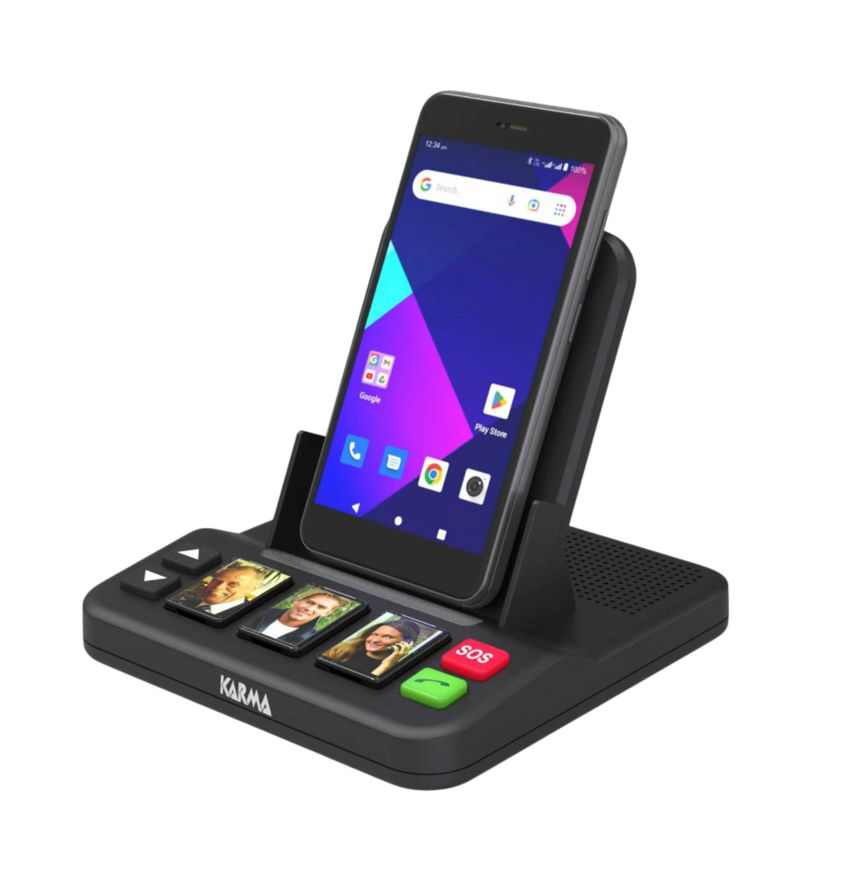 stazione smartphone karma con vivavoce e tasto sos stazione smartphone da tavolo karma con tasti foto e sos