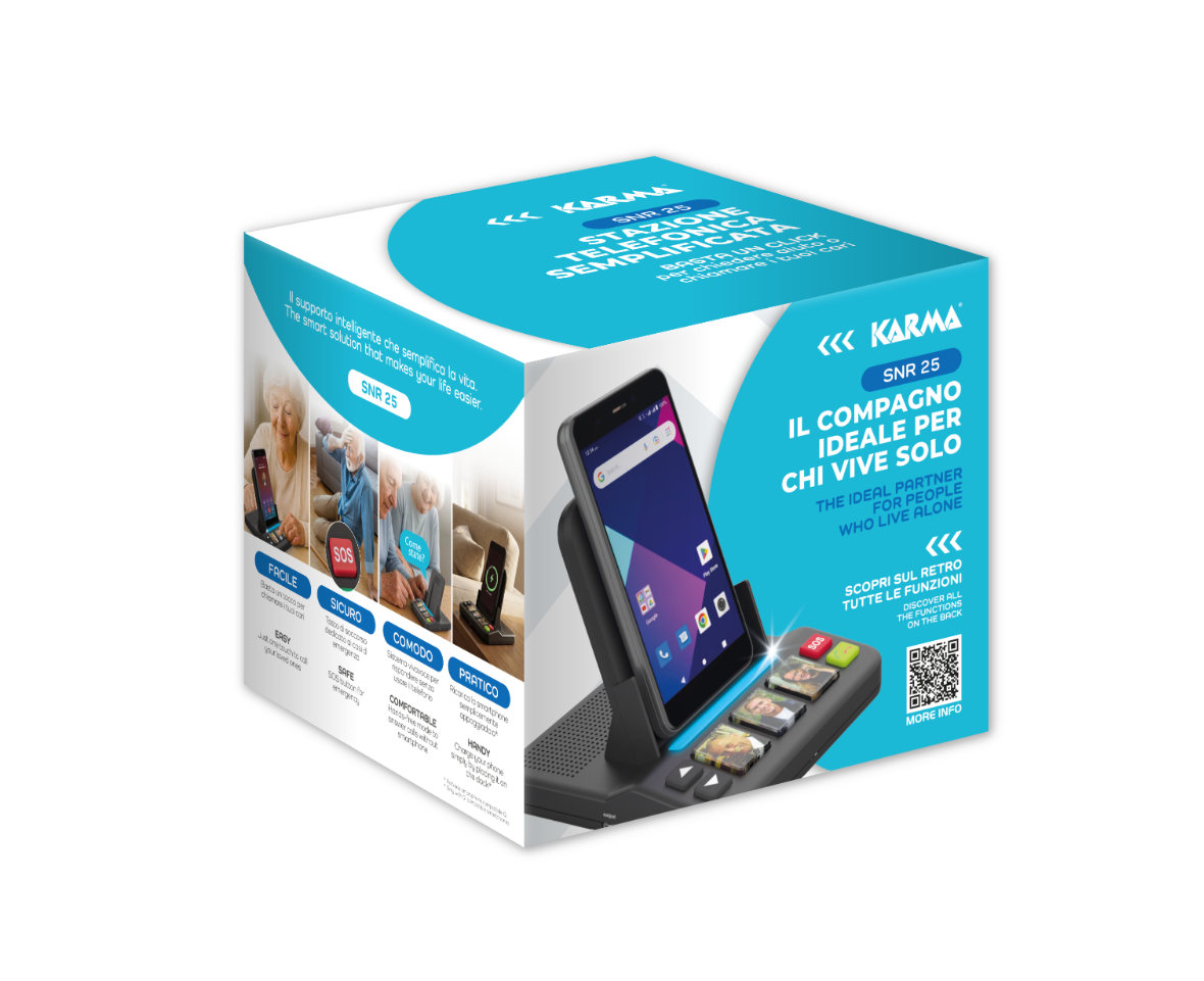 scatola prodotto stazione smartphone karma snr 25 confezione stazione smartphone karma snr 25