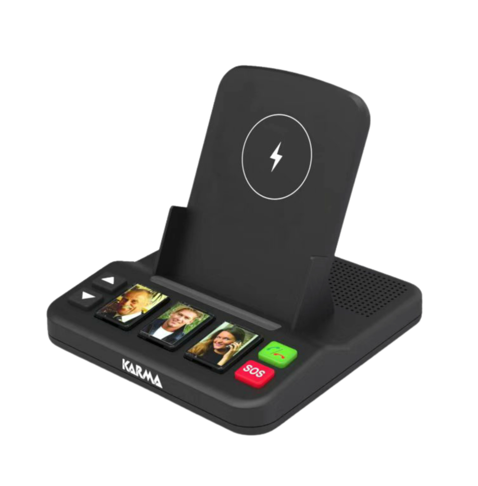 base smartphone con ricarica wireless qi e tasti rapidi supporto smartphone con ricarica wireless qi e tasti chiamata rapida