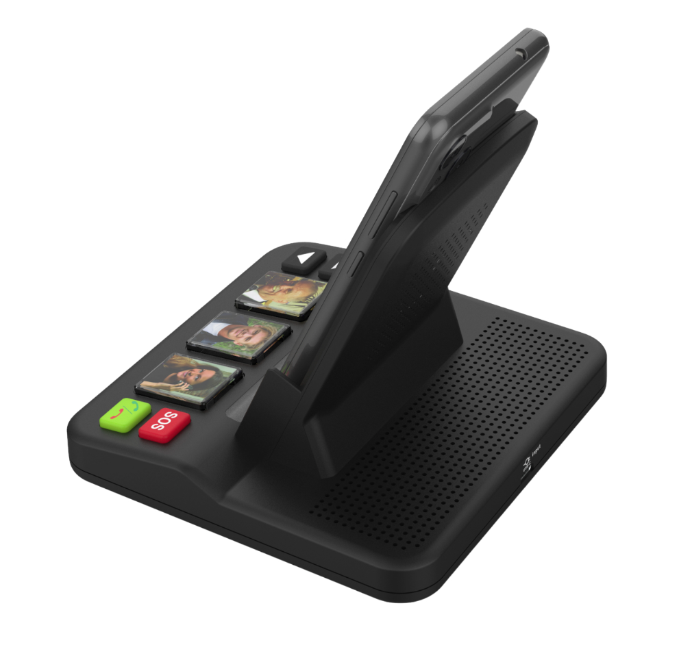 vista laterale base smartphone karma con vivavoce vista laterale stazione smartphone karma con altoparlante vivavoce