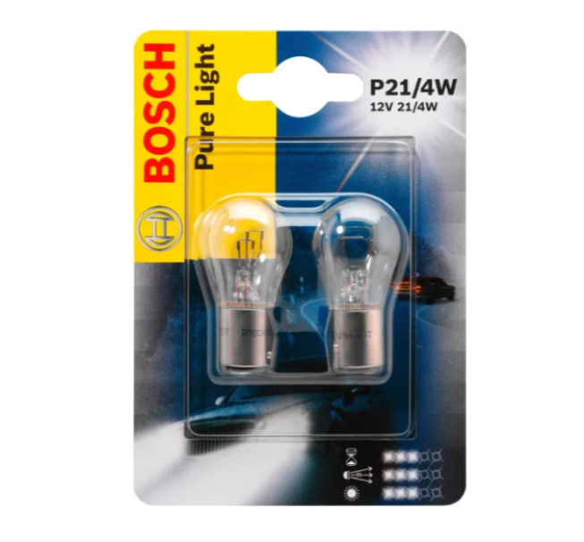 confezione due lampadine auto bosch p21 4w 12v confezione due lampadine auto bosch p21 4w 12v