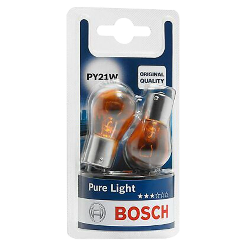 Lampadine auto py21w bosch pure light confezione 2 pezzi Confezione due lampadine auto py21w bosch pure light ambra