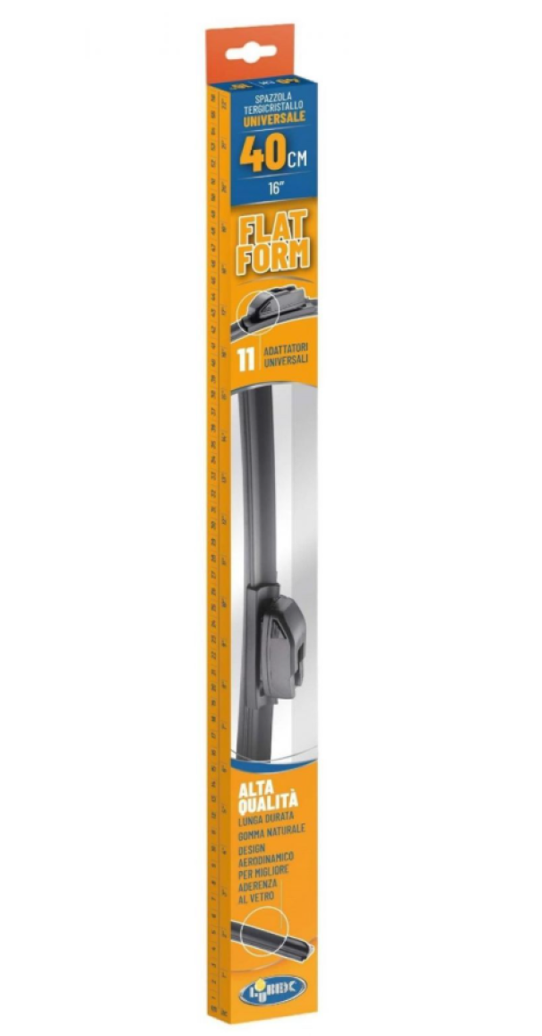 spazzola tergicristallo universale flat 40 cm lubex con adattatori
