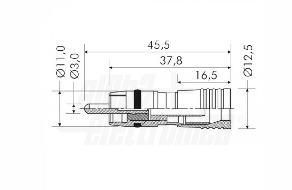 disegno tecnico spina rca a compressione con misure disegno tecnico spina rca a compressione con misure