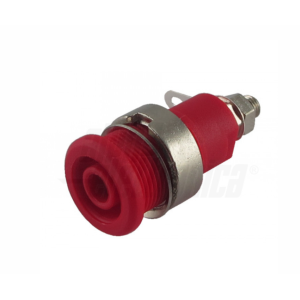 Boccola banana ø4mm di sicurezza  rossa   - 20-316-1