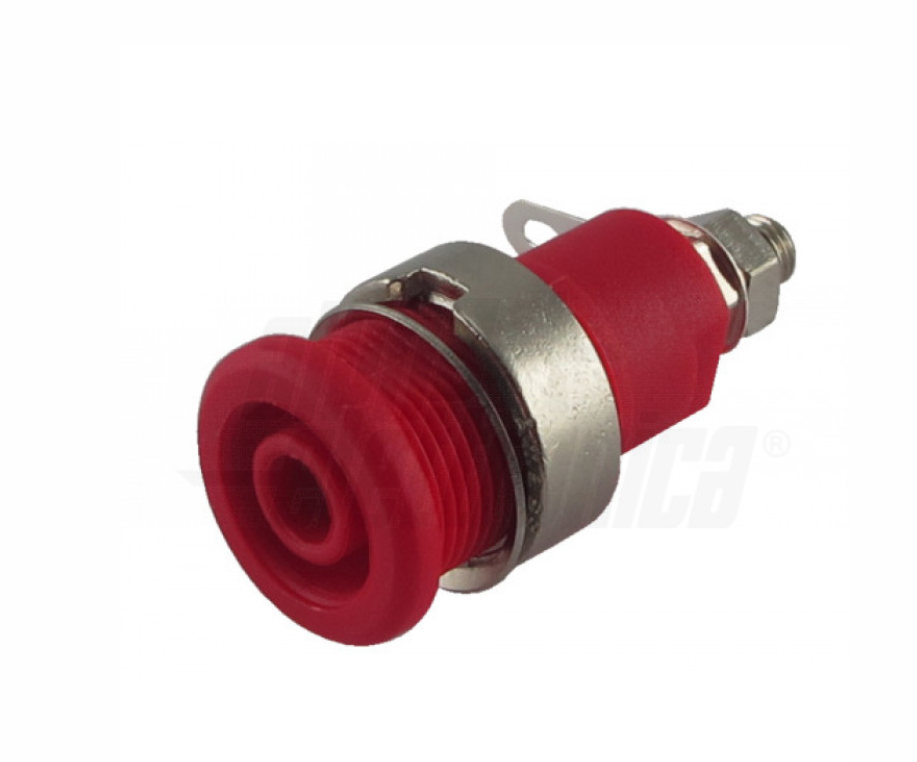 boccola isolata pannello 4 mm rossa alpha elettronica boccola isolata da pannello 4 mm rossa alpha elettronica