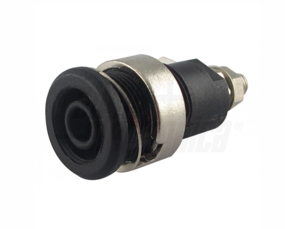 boccola isolata da pannello nera 4mm alpha elettronica boccola isolata da pannello nera diametro 4mm alpha elettronica