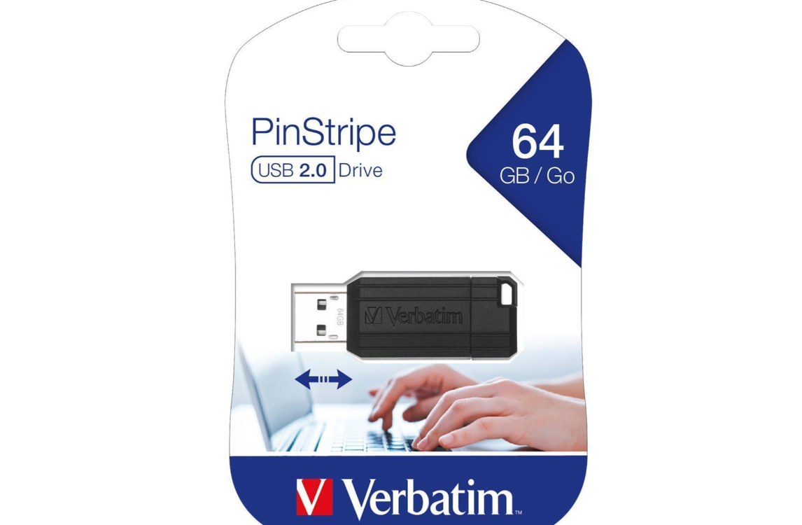 confezione verbatim pinstripe usb 2 0 64gb confezione chiavetta usb verbatim pinstripe 64gb usb 2 0