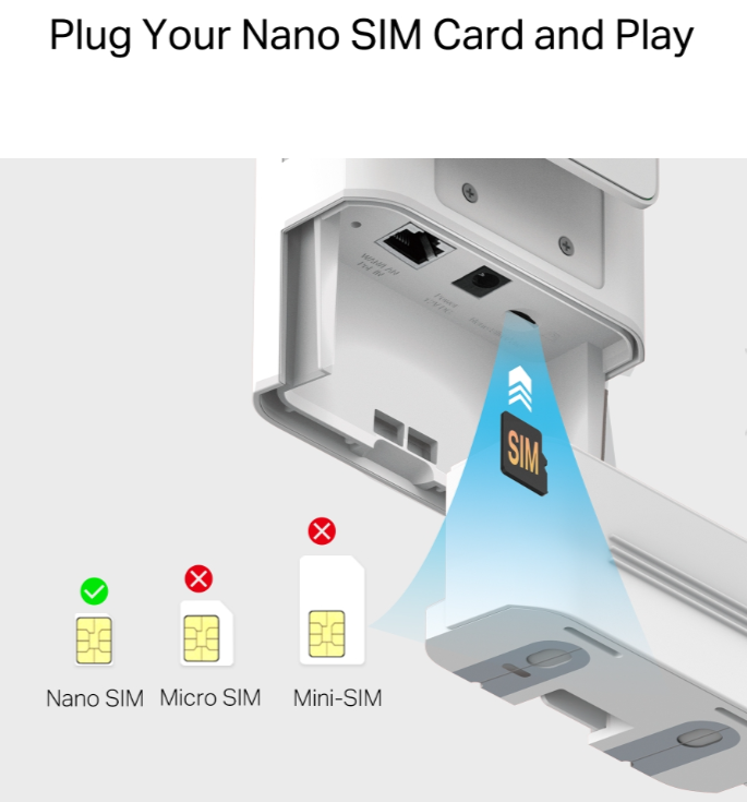 Slot nano SIM plug and play router 4G LTE Mercusys MB118 4G slot nano sim router 4g lte plug and play mercusys mb118 4g