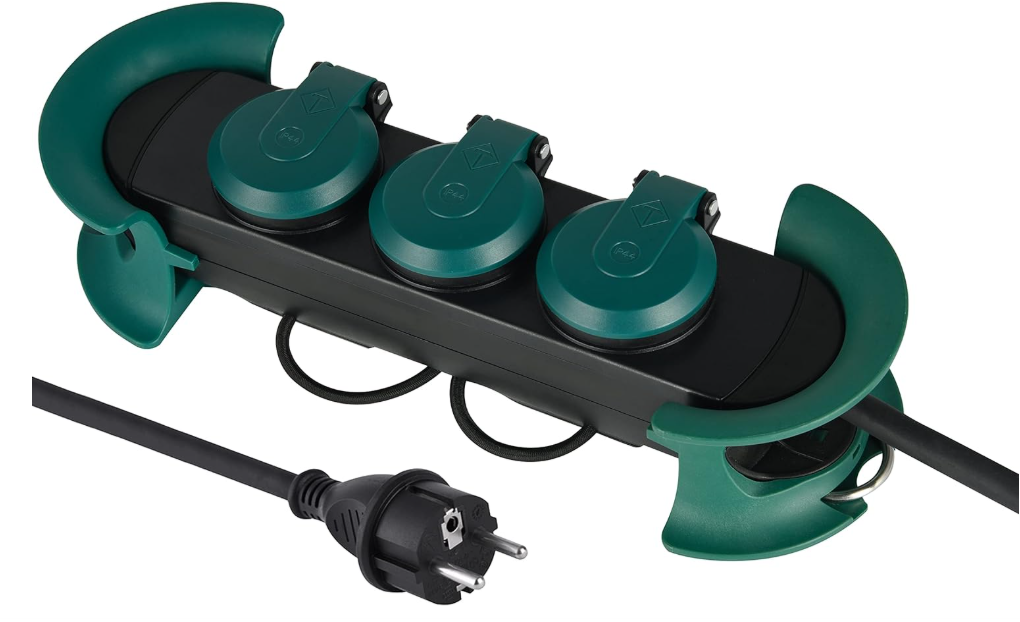 multipresa schuko ip44 con cavo arrotolato e fascia elastica gestione cavi multipresa schuko ip44 con cavo arrotolato e fascia elastica gestione cavi