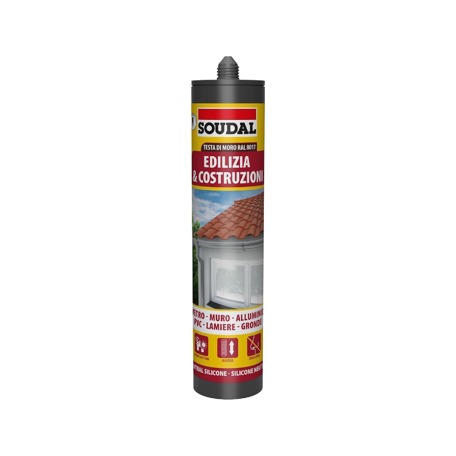 silicone neutro edilizia testa di moro ral 8017 cartuccia 300 ml
