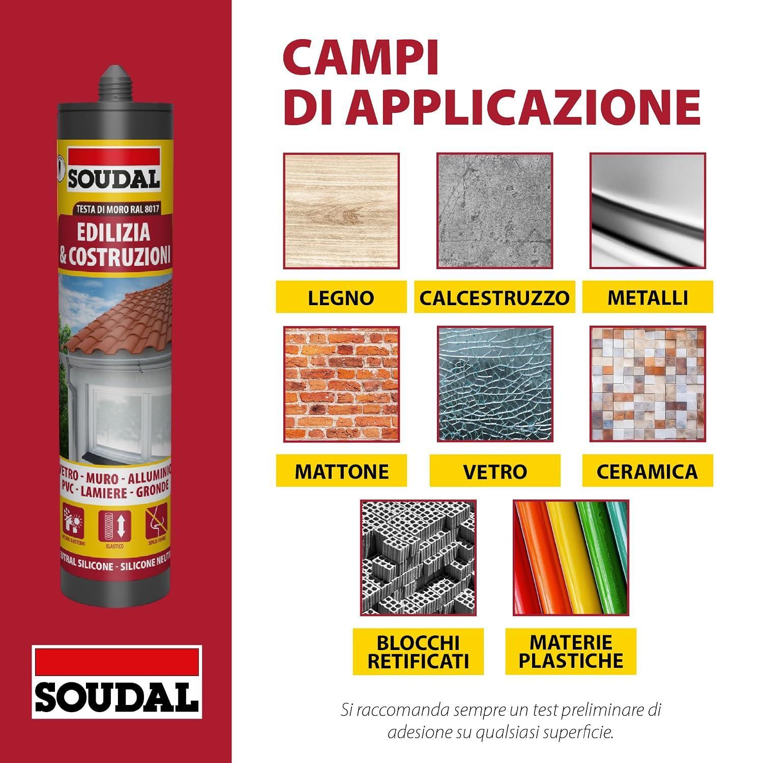 campi di applicazione silicone neutro su legno calcestruzzo metalli vetro ceramica pvc