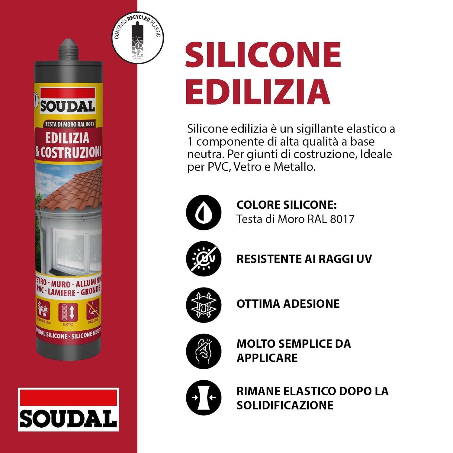 caratteristiche silicone neutro edilizia testa di moro resistente ai raggi uv e elastico dopo solidificazione