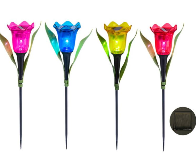 lampade solari tulipano led multicolore con pannello solare lampade solari tulipano led multicolore con pannello solare