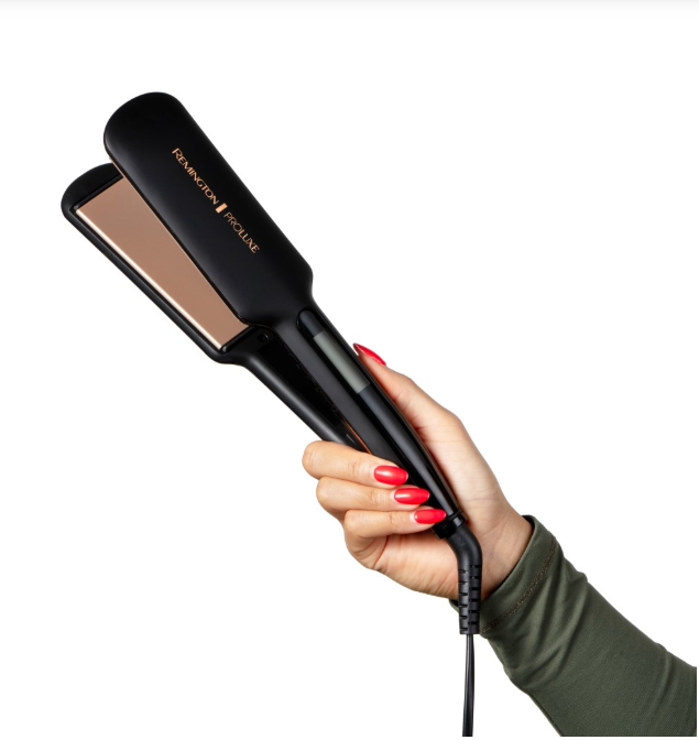 piastra capelli remington proluxe midnight wide dettaglio piastre piastra capelli remington proluxe midnight wide dettaglio piastre ceramica