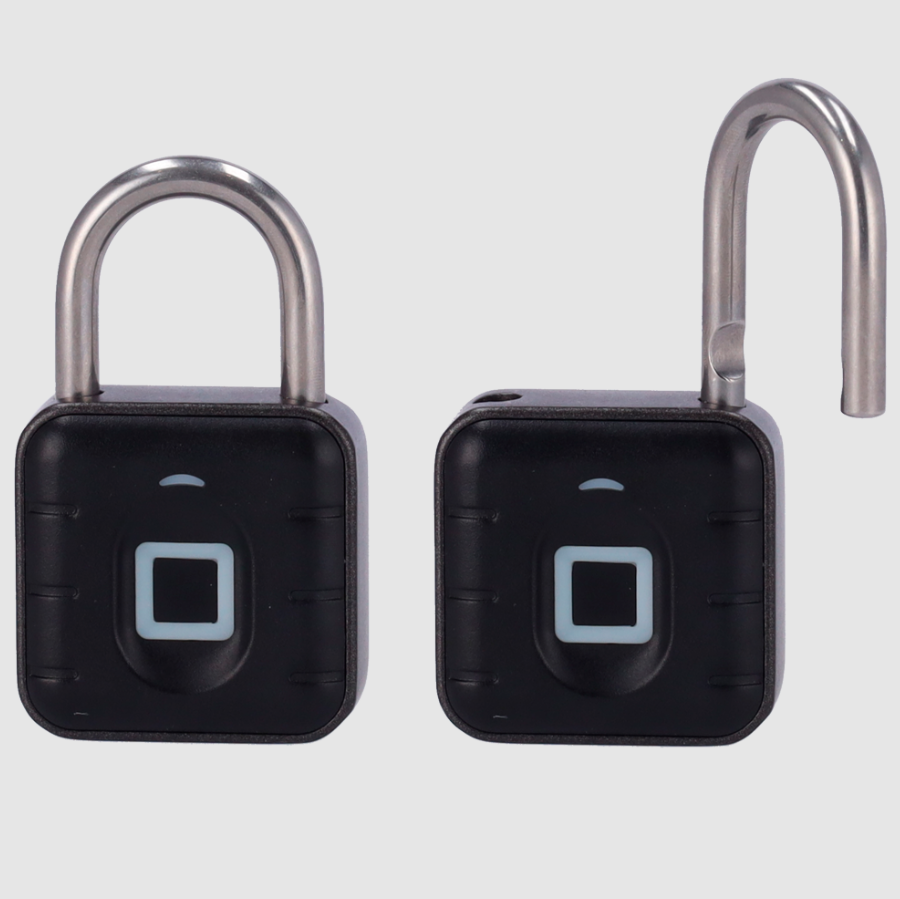 lucchetto smart bluetooth con impronta digitale per controllo accessi lucchetto smart bluetooth con sensore impronta digitale e arco in acciaio