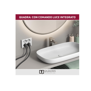 Multipresa incasso 4 prese p40 con interruttore/deviatore, bianco 124x93x10  - 22109