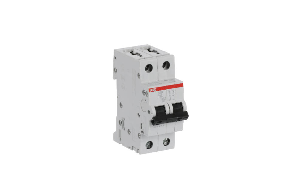 interruttore magnetotermico abb s202 c2 2 poli 2a 6ka vista prospettica sinistra interruttore magnetotermico abb s202 c2 2 poli 2a 6ka vista prospettica sinistra
