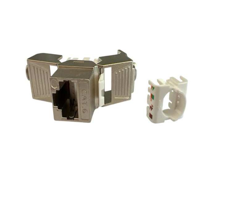 connettore keystone rj45 cat 6 stp vista frontale connettore keystone rj45 cat 6 stp vista frontale