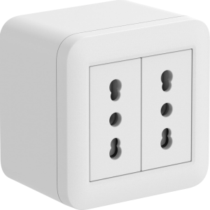 Scatola da superficie bianca prese bivalenti 68x68x48  fixa - 60473