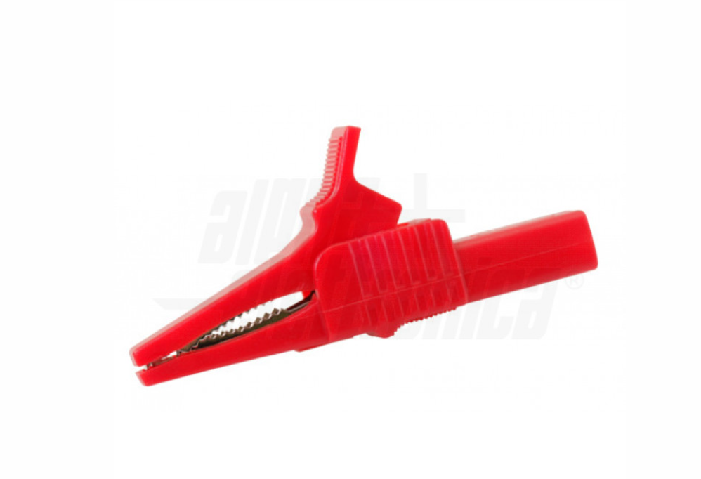 pinza di test rossa 32a alpha elettronica con contatto nichelato pinza di test rossa 32a in pa con contatto ottone nichelato
