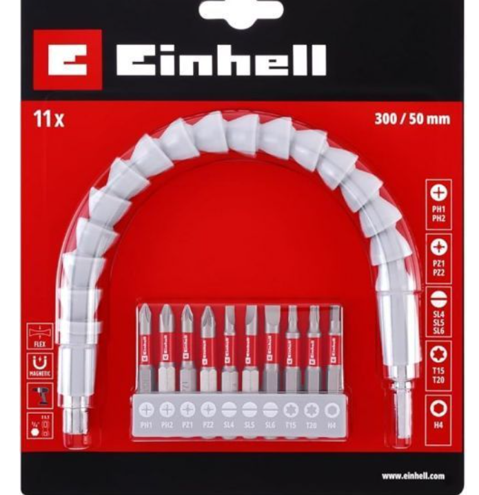 set inserti avvitatore einhell con prolunga flessibile 300mm set inserti per avvitatore einhell con prolunga flessibile 300mm e inserti 50mm