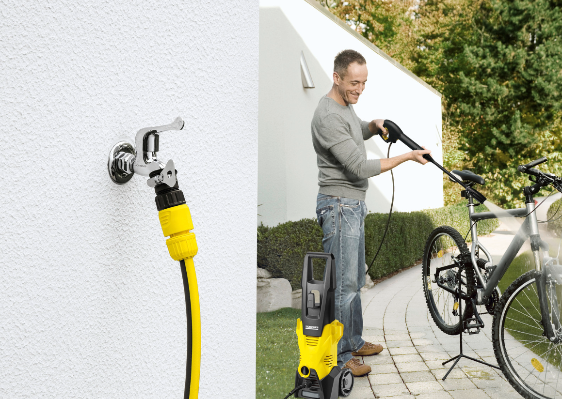 Lavaggio bicicletta con idropulitrice Karcher K3 utilizzo idropulitrice karcher k3 per lavaggio bicicletta esterno