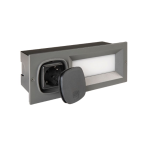 Segnapasso led incasso grafite con presa schuko  4000k 7w  - 99264/16