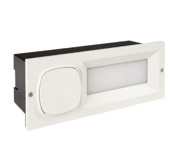 Segnapasso led da incasso a parete bianco dimensioni 250x98 Segnapasso led da incasso parete bianco 250x98 mm