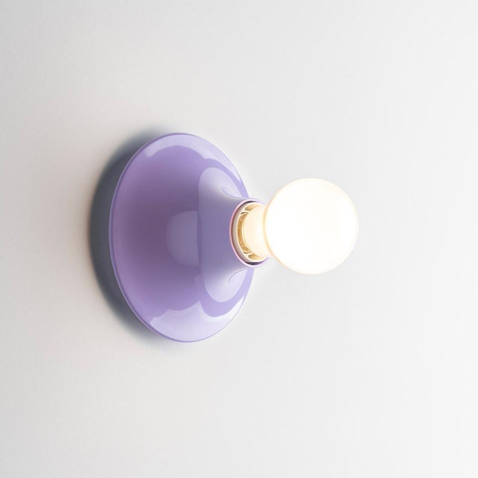 Applique parete Artemide Teti lavanda attacco E27 Applique da parete Artemide Teti lavanda con lampadina opalina
