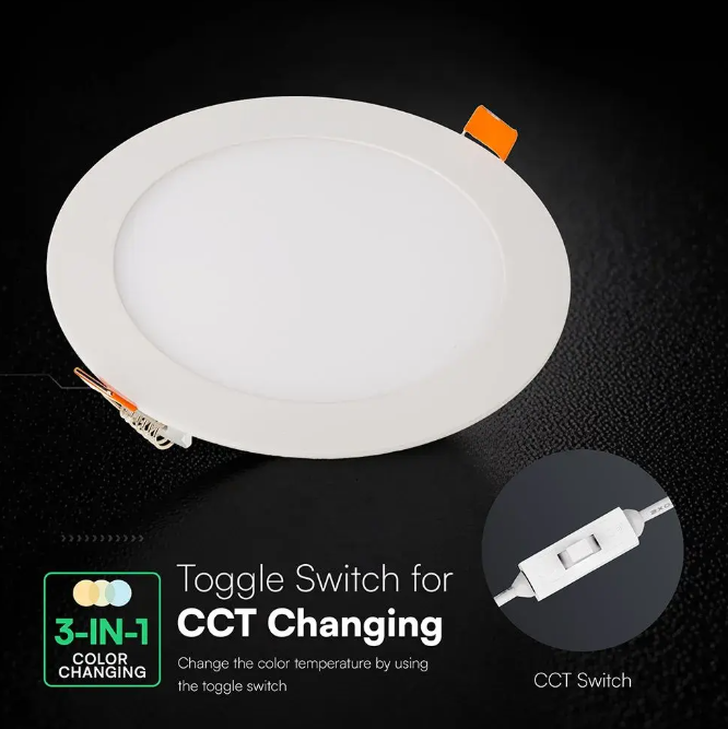 pannello led tondo v tac con selettore cct 3 in 1 cambio temperatura colore pannello led tondo v tac con selettore cct 3 in 1 cambio temperatura colore