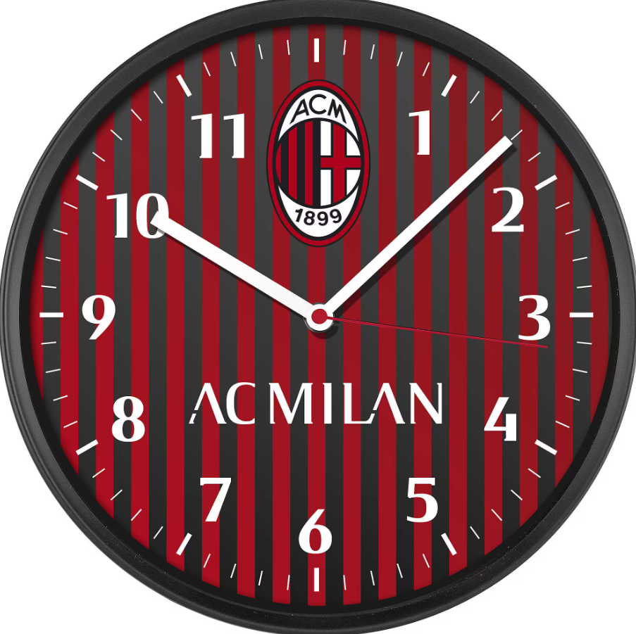 orologio da parete quarzo ac milan tondo righe rossonere orologio da parete quarzo ac milan tondo righe rossonere