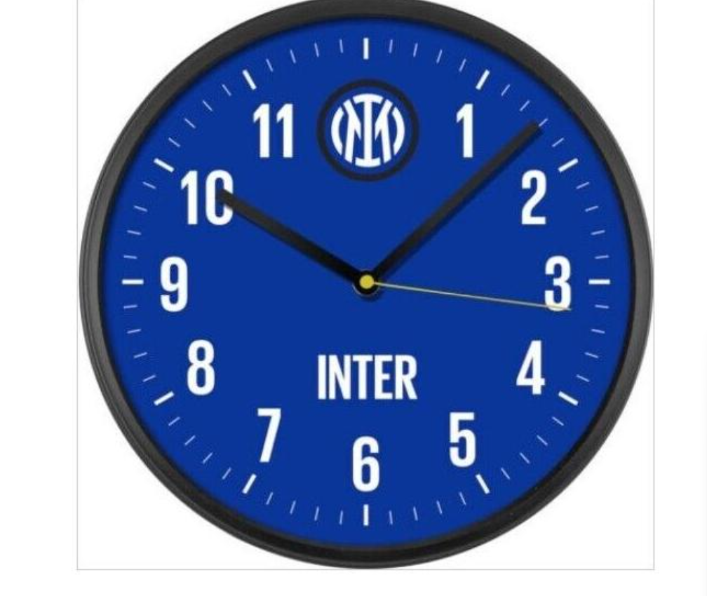 orologio da muro inter con numeri grandi e lancette nere