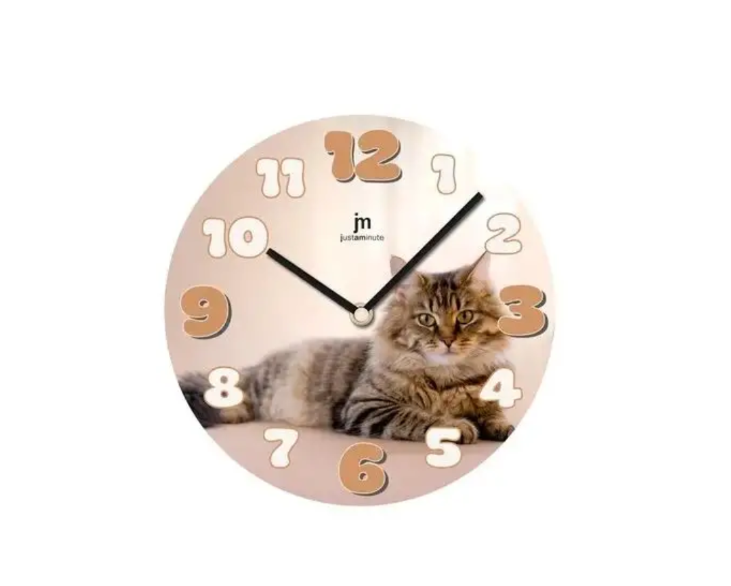 orologio da parete in vetro con gatto Lowell orologio da parete in vetro con gatto e numeri grandi