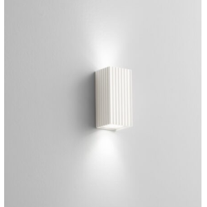 Applique prisma in gesso bianco tinteggiabiile biemissione 2xgu10 max 2x28w   - 855