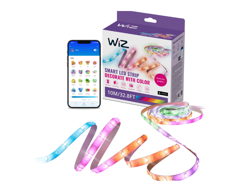 striscia led wiz rgb gradient 10 metri confezione e app smartphone