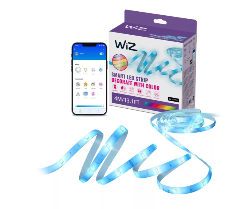 striscia led smart wiz rgb 4 m con controllo app kit striscia led smart wiz rgb 4 metri con app