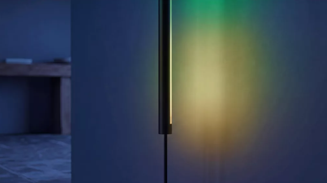 Effetto luce gradient Philips Hue Signe dettaglio luce gradient su parete lampada philips hue signe