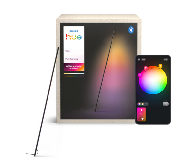 Philips Hue Signe Gradient Pole lampada da terra smart nera lampada da terra smart philips hue signe gradient pole nera con confezione e controllo app